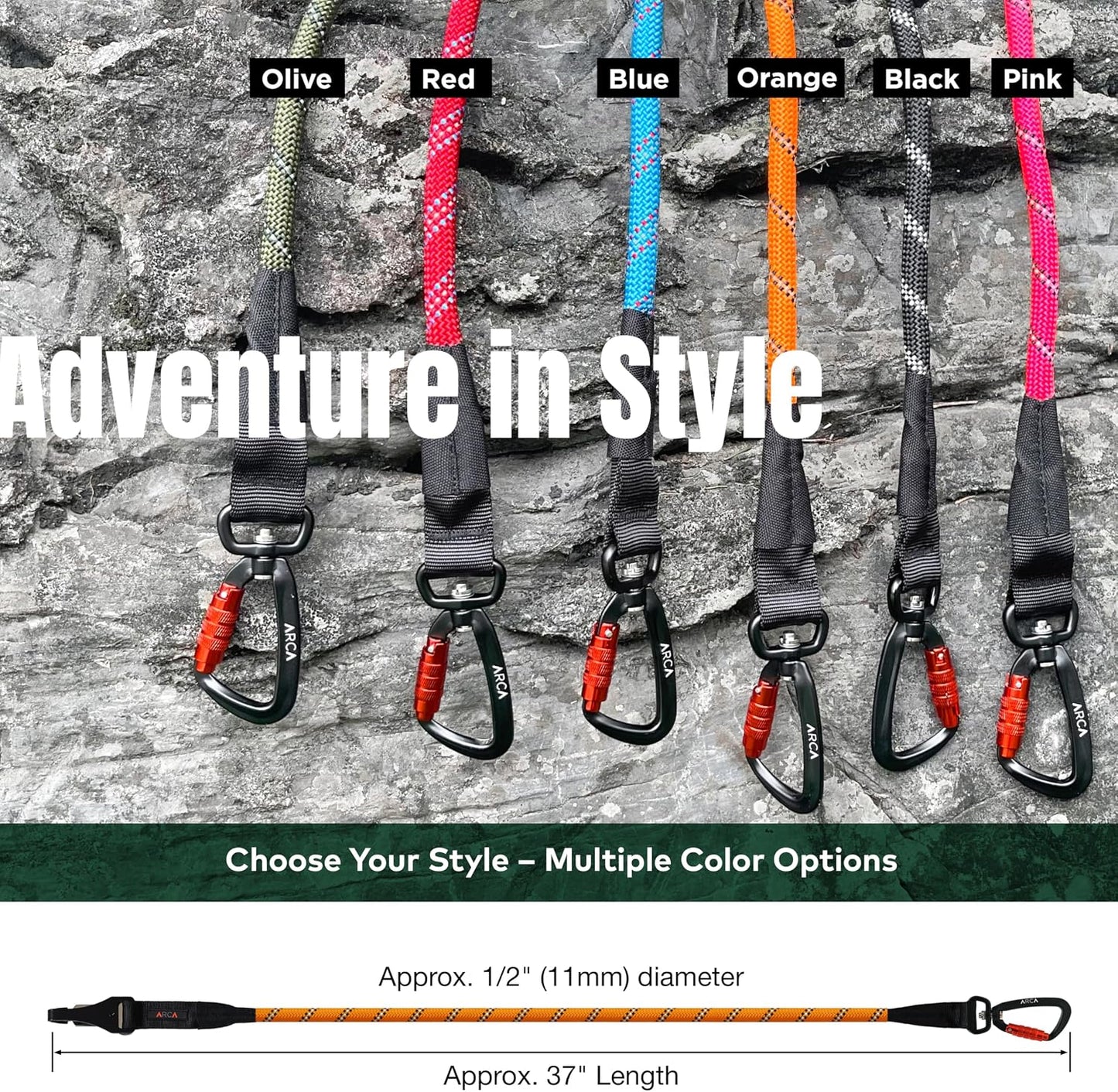 Dog Seat Belt for Car | Universal Pet Car Seatbelt with Reflective Climbing Rope, Aviation Aluminum Carabiner with 360° Swivel & Auto-Lock, Secure Safety Restraint (Sunset Orange 360°)