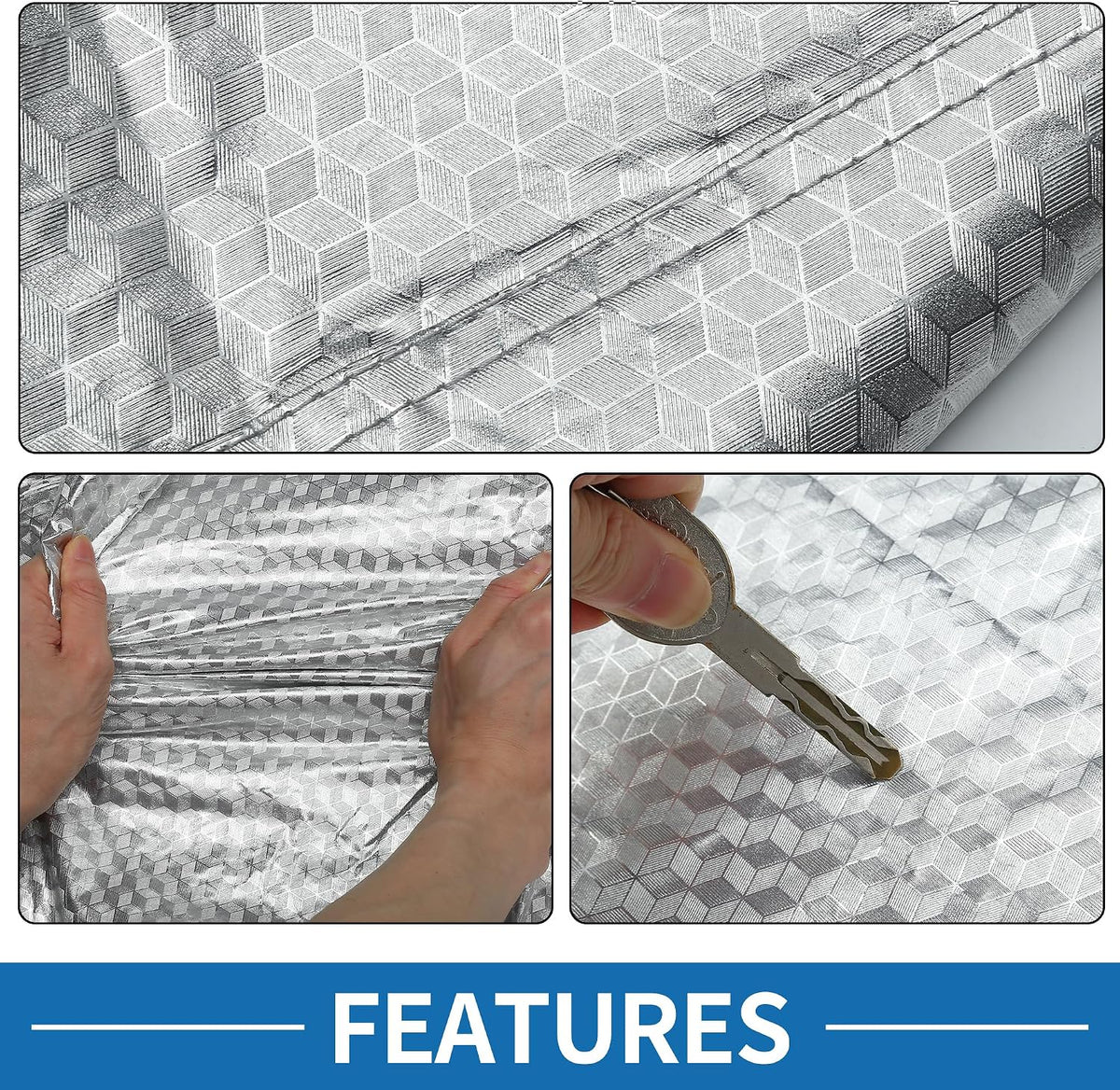 Car Windshield Cover with Reflective Straps Silver Tone 79" x 41"