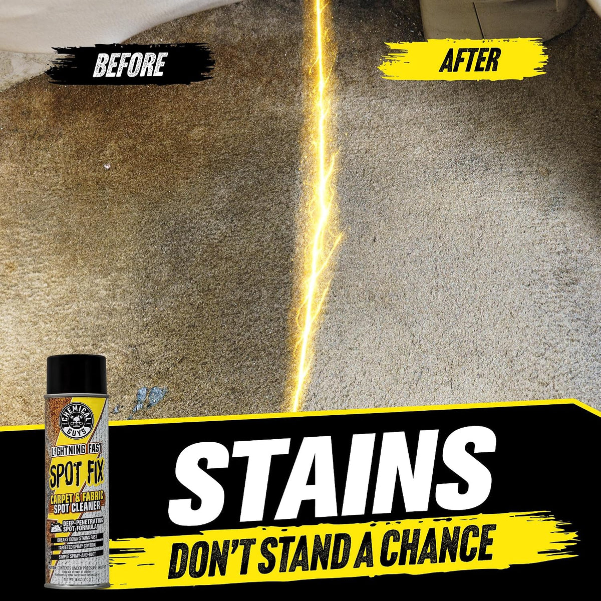 Chemical Guys Lightning Fast Carpet Spot Cleaner 18 oz Aerosol, Fabric Stain Extractor For Car Carpets, Seats, Floor Mats And Upholstery With Precision Spray Application