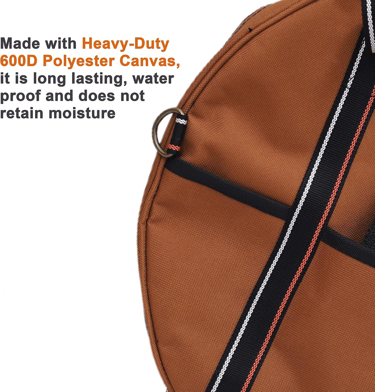 Jumper Cable Bag, Round Organizer 6 Pocket, 15x15x4 in, Waterproof Tan