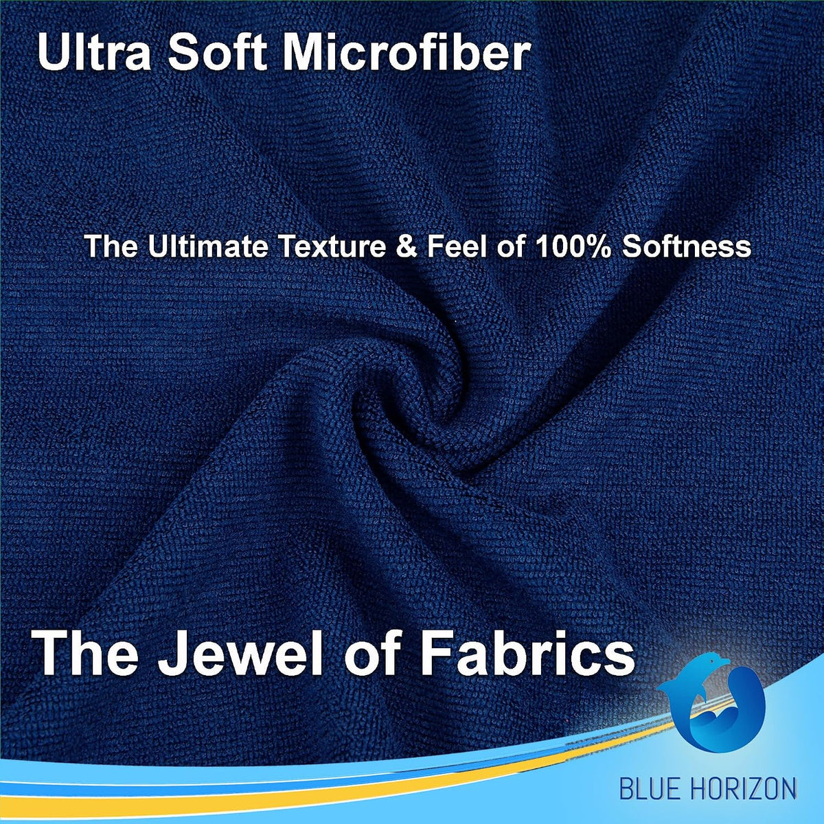 Microfiber Cleaning Towels, 24 Pack, Double Sided Ultra Soft Plush Washcloth, All Purpose Premium Microfiber Detailing Cleaning Cloths Shop Towels(16" x 16", Navy Blue)