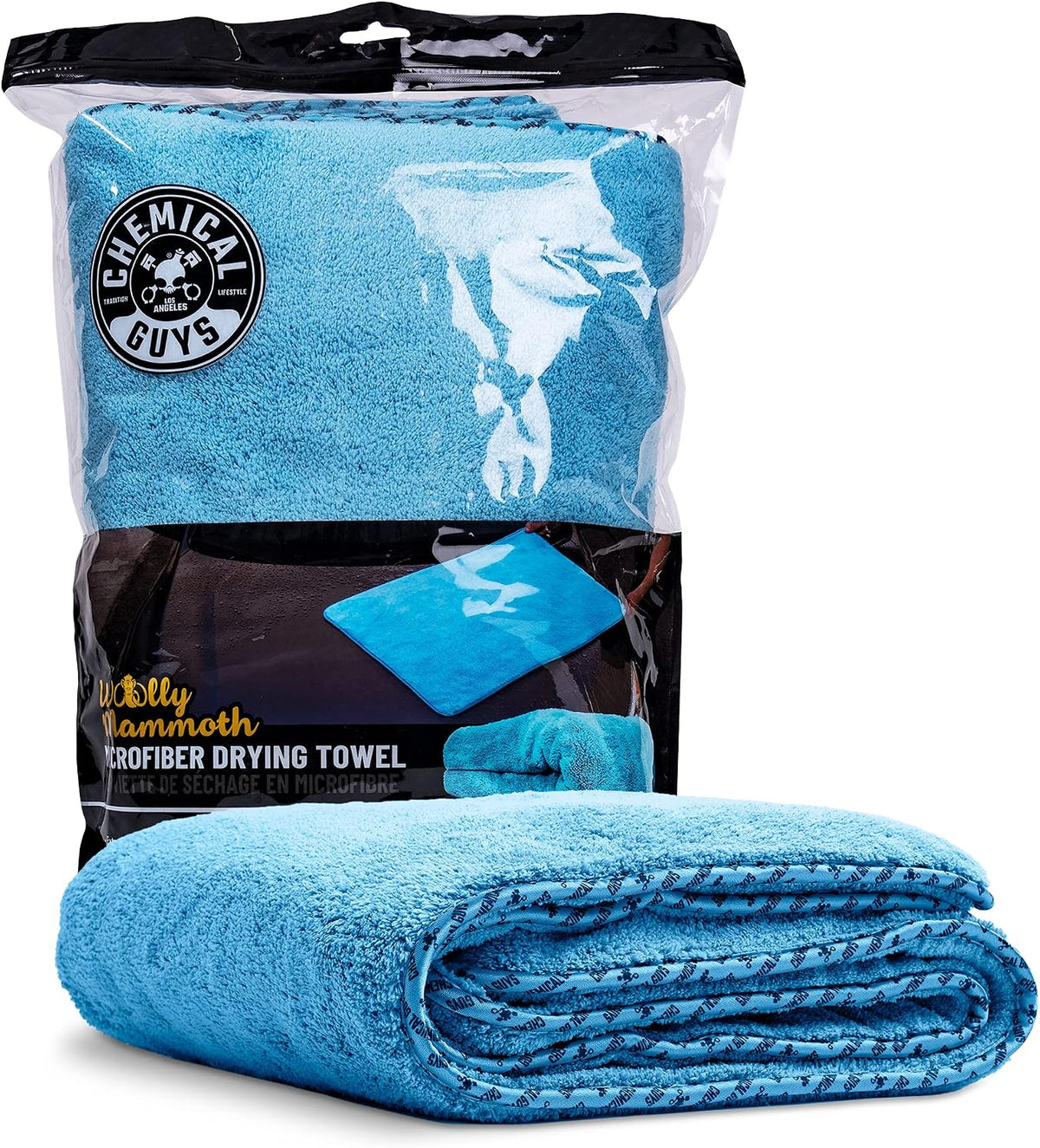 Chemical Guys, Woolly Mammoth Large Microfiber Drying Towel, Blue, 36 x 25