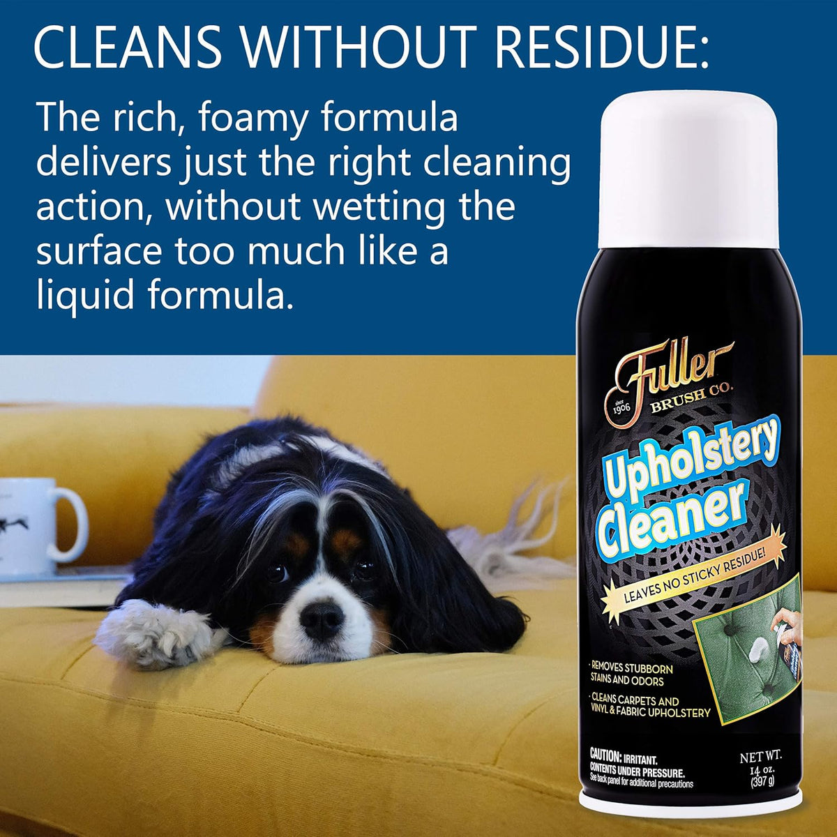 Fuller Brush Upholstery Cleaner – Foaming Multi-Surface Spray for Fabric, Carpet, Vinyl & Car Seats – Removes Stains & Odors Without Residue – Restores & Refreshes – 22 oz (Pack of 1)