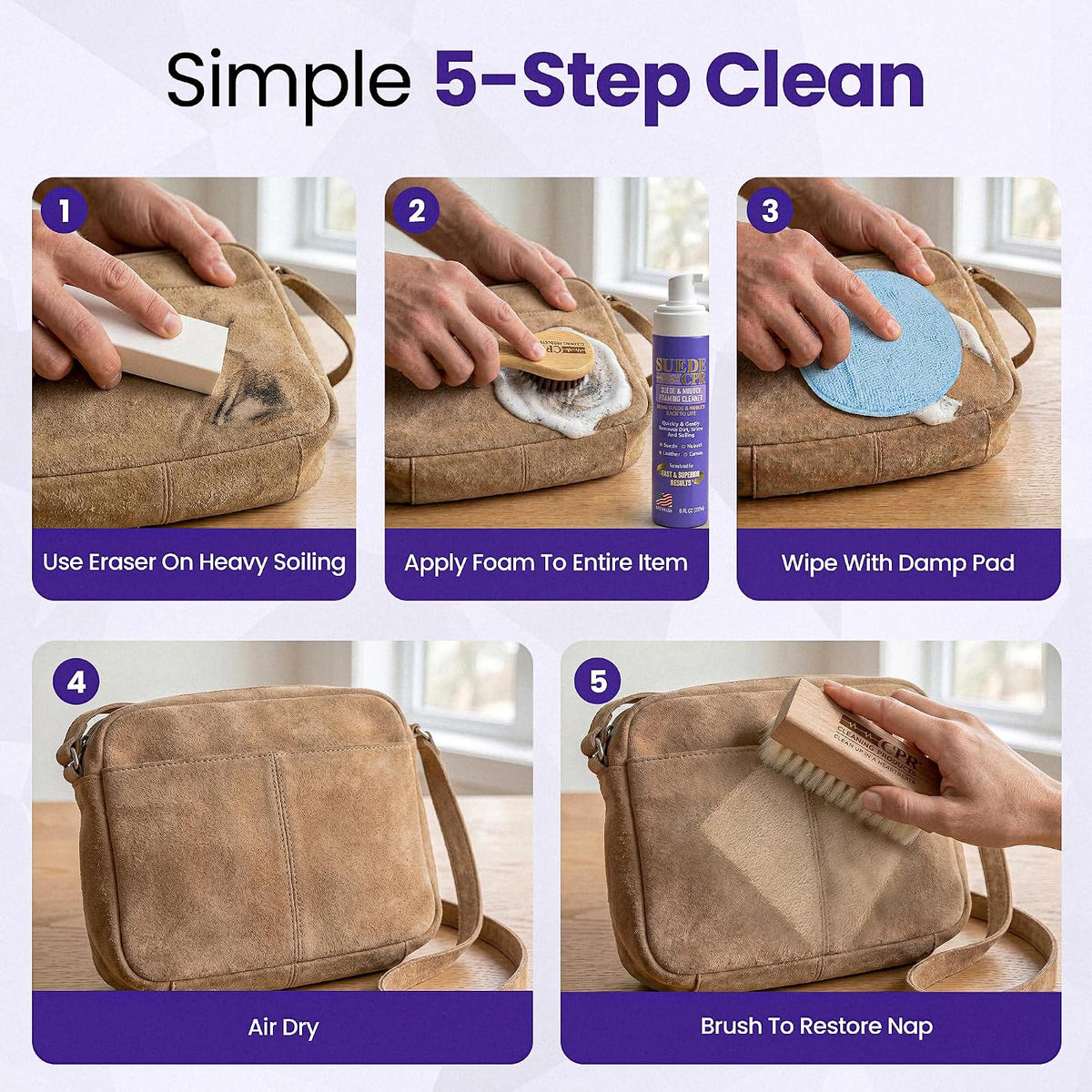 CPR Suede Nubuck Foaming Cleaner Kit, 8 oz