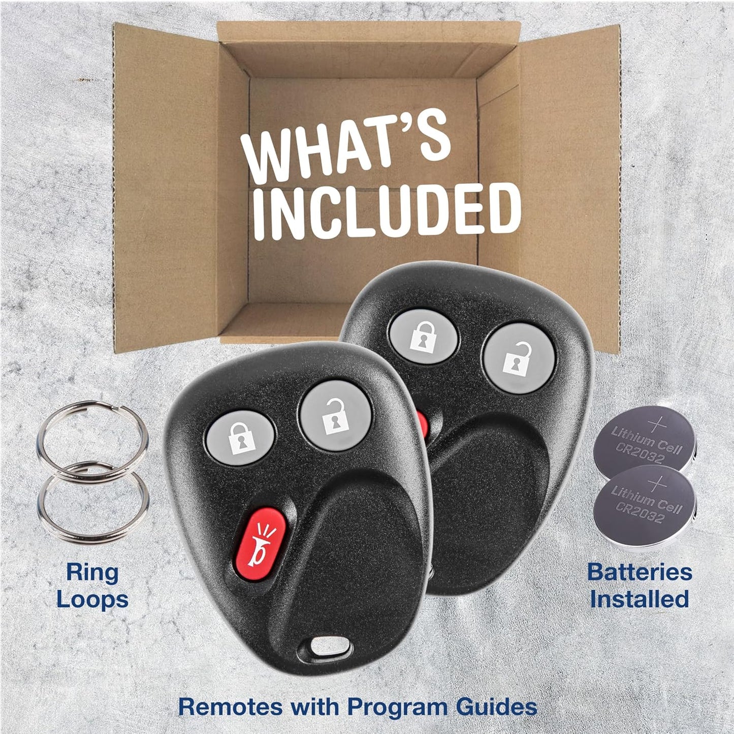KeylessOption Key Fob Replacement for 2003 2004 2005 2006 2007 Chevrolet Chevy Silverado Suburban Tahoe GMC Sierra Yukon Cadillac Escalade Hummer H2 Keyless Remote Control, 3-Button LHJ011-2 Pack