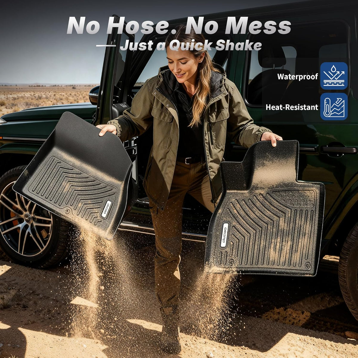 OEDRO Floor Mats Fit for 2022-2026 Hyundai Tucson (Not for Hybrid), Unique Black TPE All-Weather Tucson Floor Liners, Front and Second Row, Full Set Liners