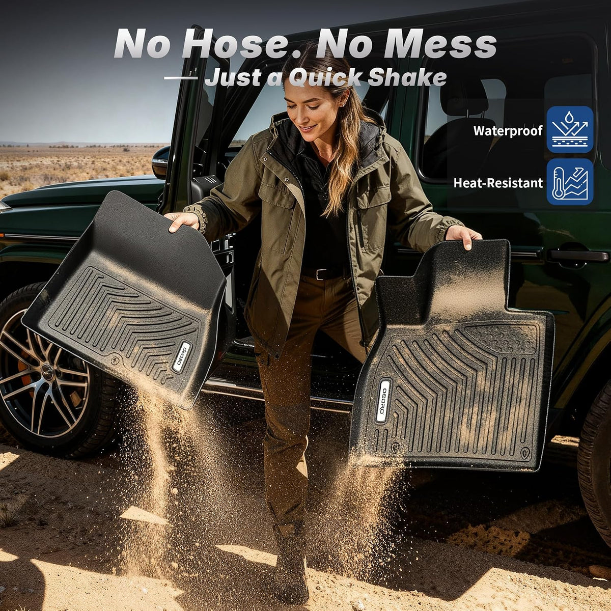 OEDRO Floor Mats Fit for 2019-2026 Chevrolet Silverado GMC Sierra 1500 & 2020-2026 2500HD 3500HD Crew Cab Bench Seat, All-Weather Protection Floor Liners, TPE Material Car Mats, Black