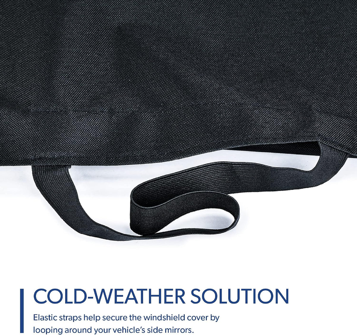 Frostguard Glove | Car Windshield Cover for Ice and Snow - Standard Size, Fits Sedans and Compact Cars - Features Elastic Loops, Security Panels + Storage Pouch - Black, Measures 59 x 41 Inches