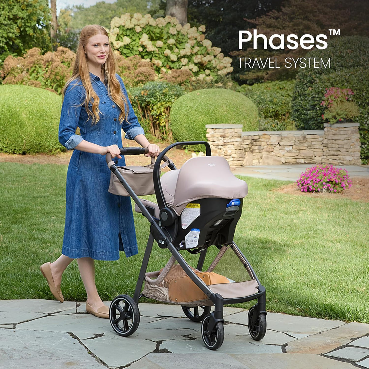 Britax Phases Travel System with Arbor Infant Car Seat — Teak