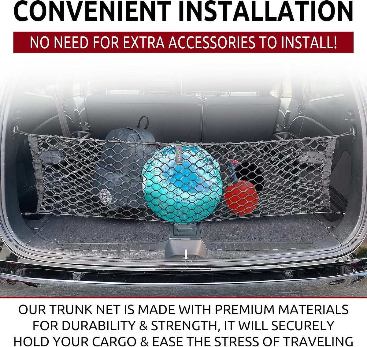 Envelope Automotive Elastic Trunk Mesh Cargo Net for Honda Pilot 2016-2025 - Car Accessories - Premium Trunk Organizer and Storage - Cargo Net for SUV- Vehicle Carrier Organizer