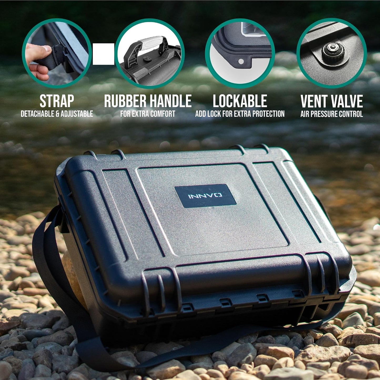 INNVO Starlink Mini Travel Case - IP67 Waterproof Hard Shell Carrying Case with Precision-Cut Foam fits Satellite Internet System V4