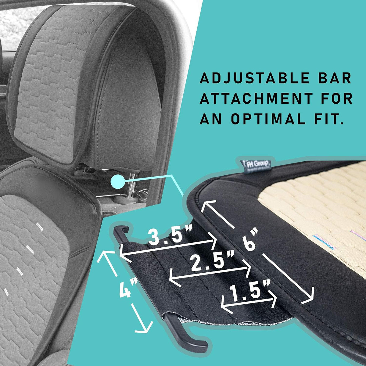 FH Group Front Set Car Seat Cushions for Low Back Car Seats, Universal Fit, Airbag Compatible Car Seat Cover for SUV, Sedan, Van, Green