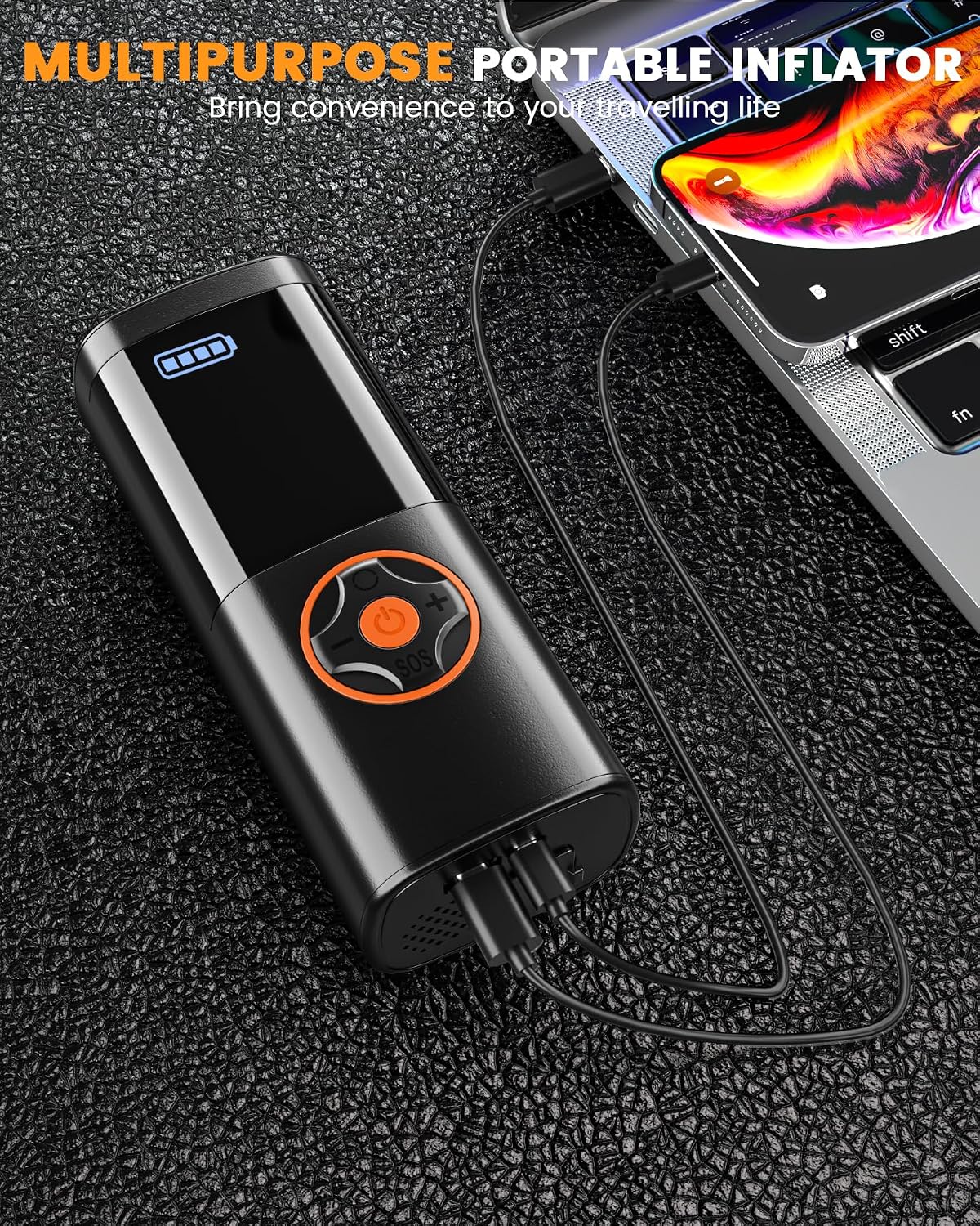 TEMOLA Jump Starter with Air Compressor 14.8V 6000mAh Car Battery Jumper Starter Portable Jump Box and 7A 150PSI Tire Inflator for Cars Trucks SUV with LED Light