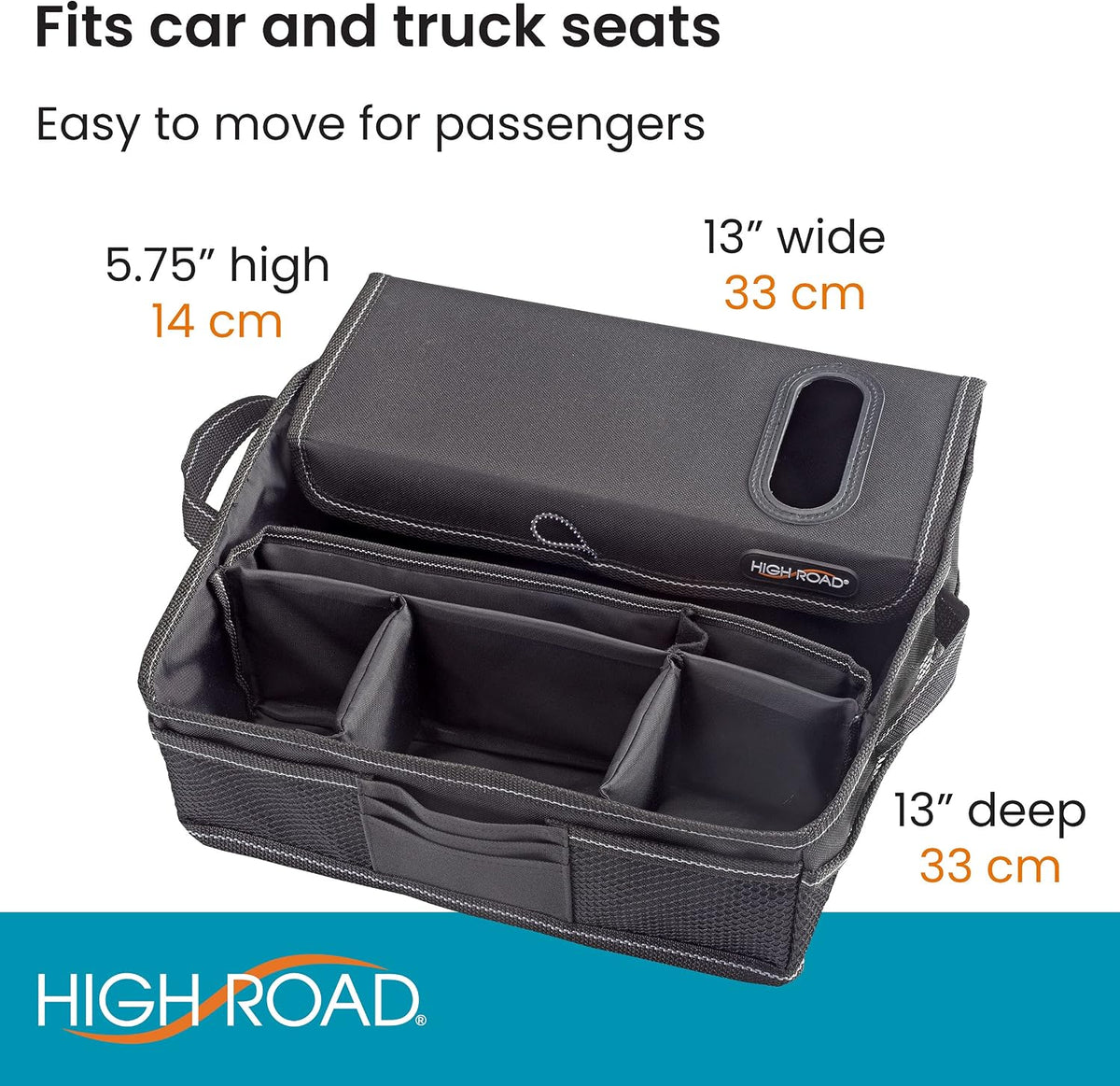 High Road SeatStash Car Front Seat Organizer for Driver and Office Storage with Tissue Holder and Divided Multipurpose Compartments