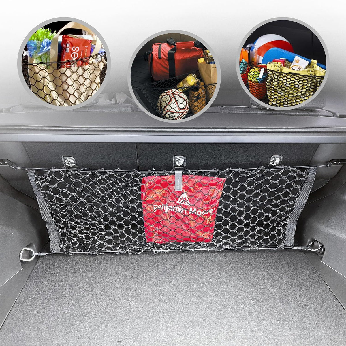 Trunk Envelope Style Mesh Cargo Net for Toyota RAV4 LE XLE Limited Adventure 2019-2026 - Premium Trunk Organizers and Storage - Luggage Net for Crossover - Best Car Organizer for Toyota RAV 4