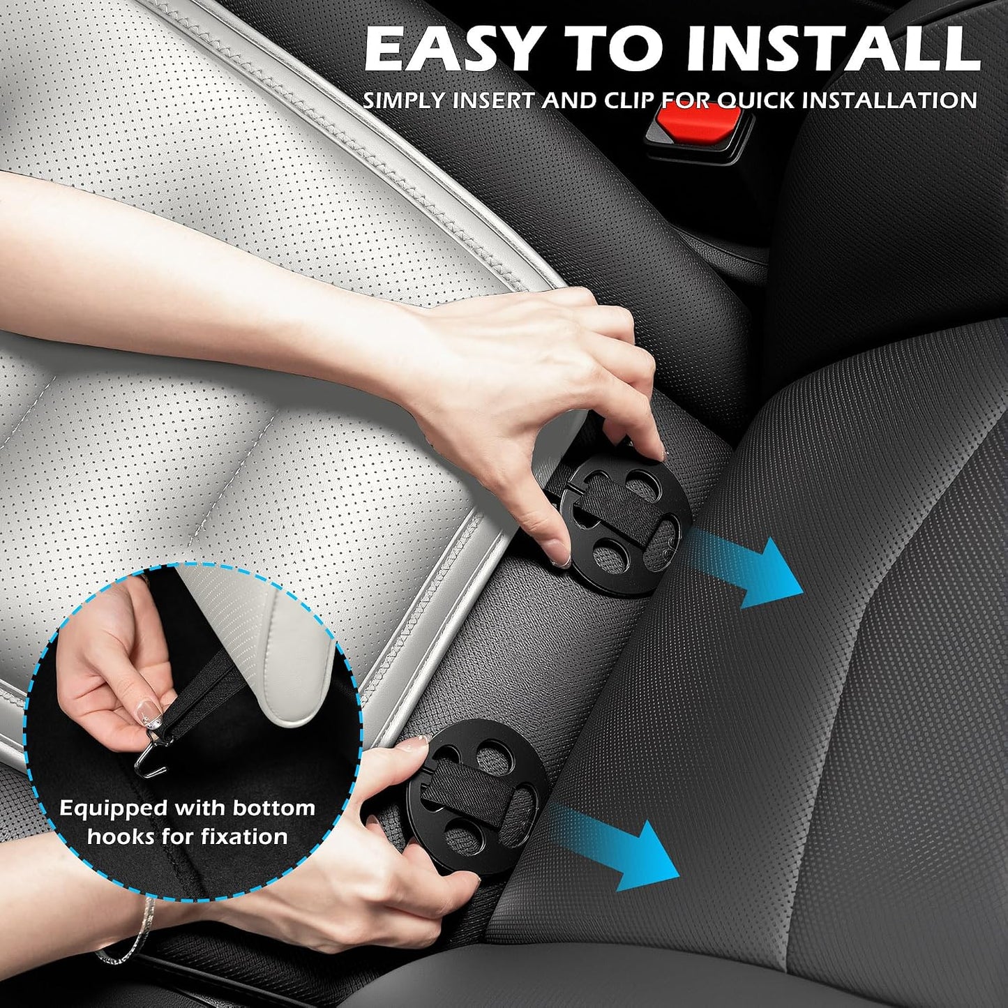 Car Seat Leg Extender Relieve Fatigue Car Seat Cushion with Leg Support for Long Driving, Memory Foam Legs Rest for Office Chairs Leg Support Cushion for Driver,Off White