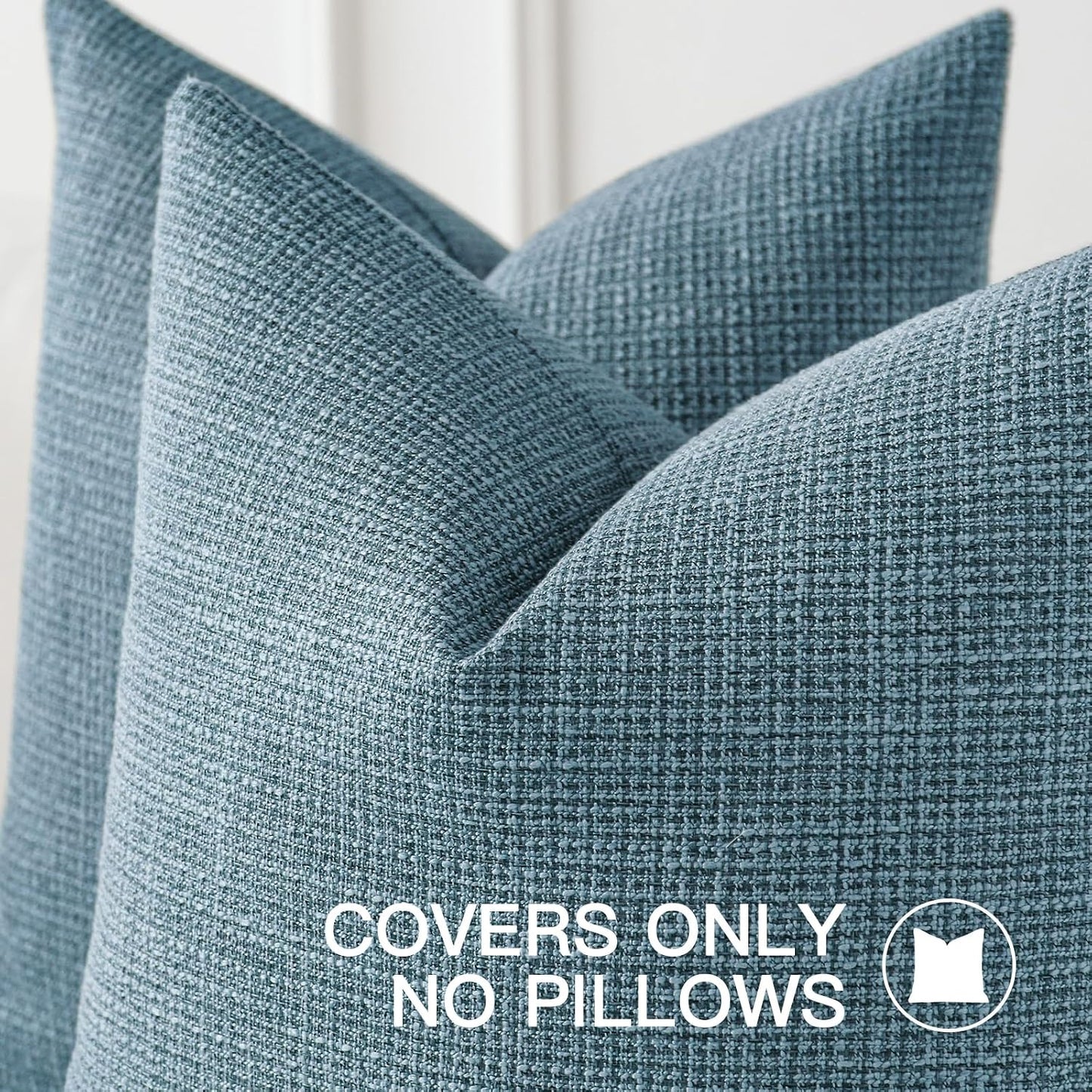 OTOSTAR Linen Throw Pillow Cover Set of 1 Decorative Square Pillowcases Cushion Covers 24x24 Inch for Home Decor Sofa Bedroom Car 60 x 60CM Blue