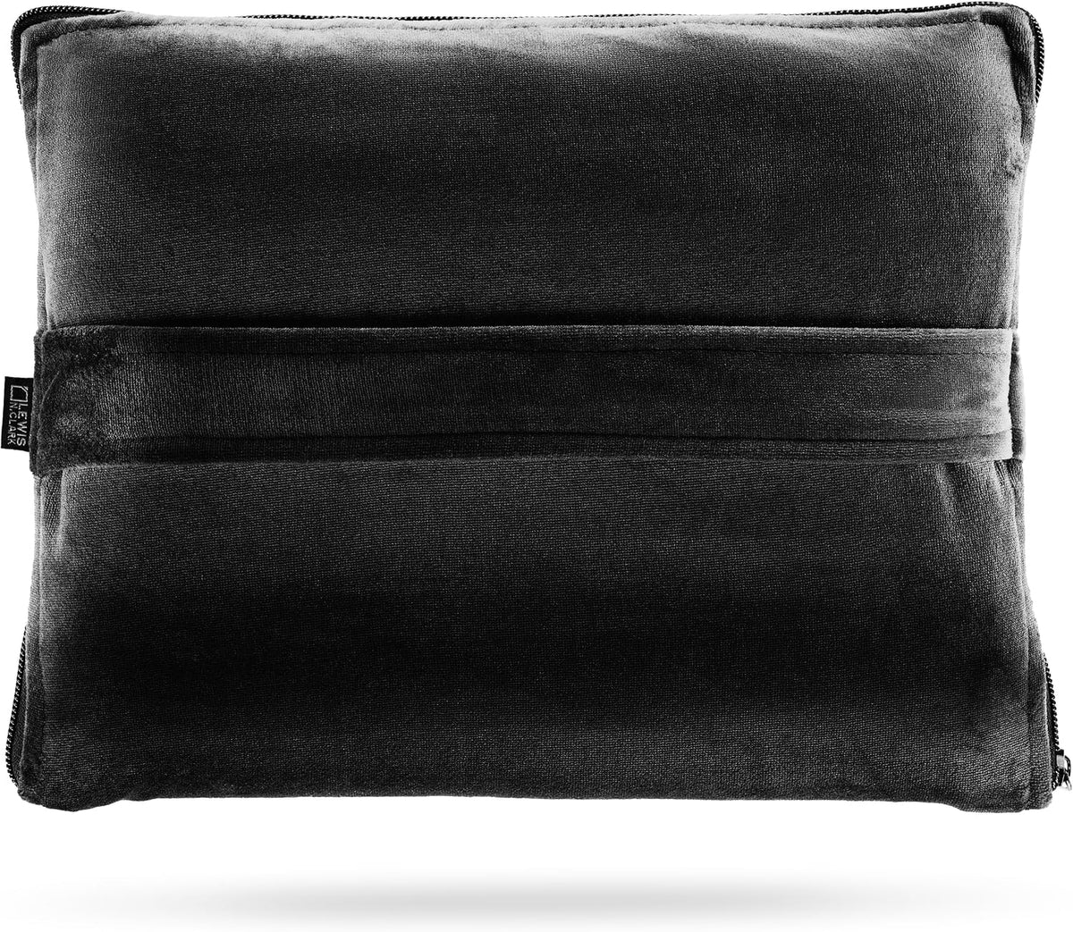 Lewis N. Clark Ultimate Comfort Set + Portable Travel Kit for Airplane, Includes Inflatable Pillow + Zippered Carrying Case, Cozy Fleece Blanket, Eye Mask for Sleeping & Foam Ear Plugs, Black