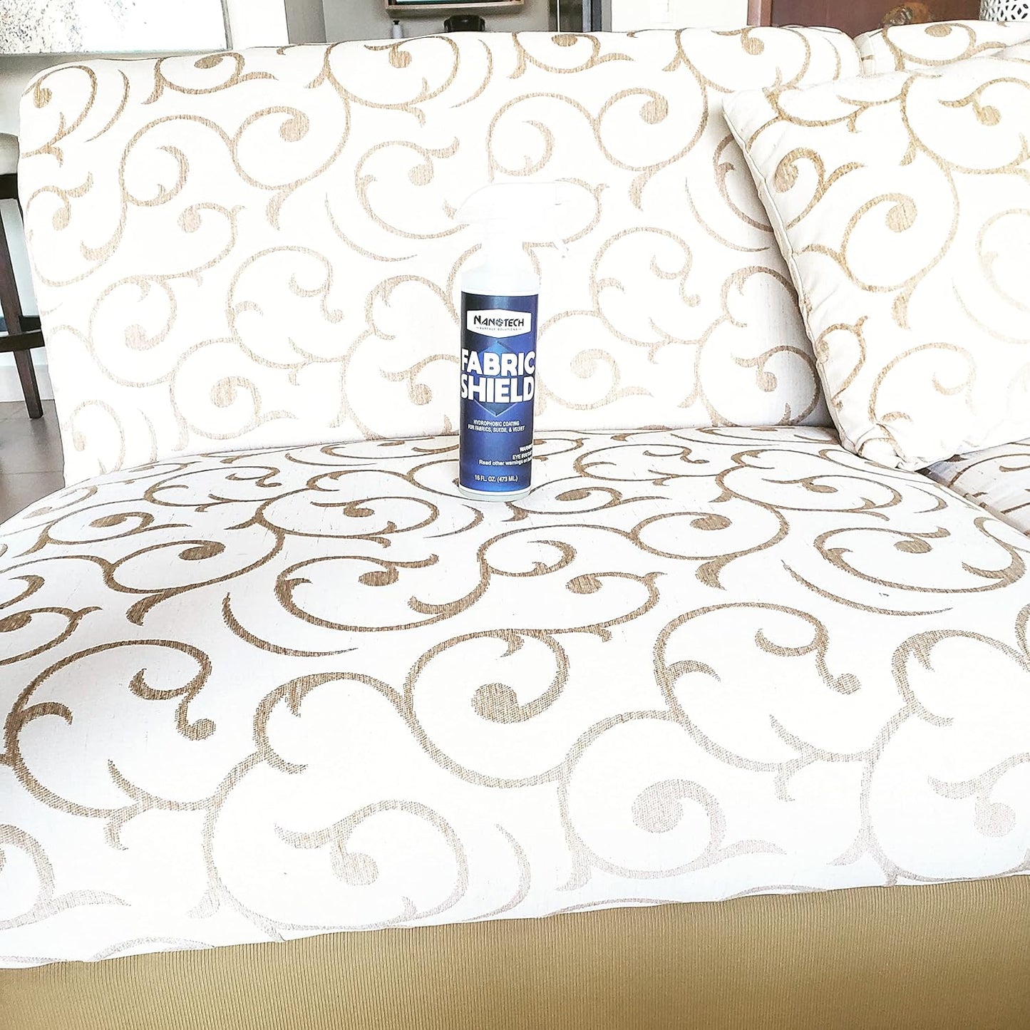 Nanotech Solutions Upholstery Care Kit- Includes Carpet & Upholstery Cleaner, Stain Remover and Fabric Shield, Water Repellent Spray, SiO2 Protection, for Furniture, Clothes, Car Seats, Rugs (16 Oz.)