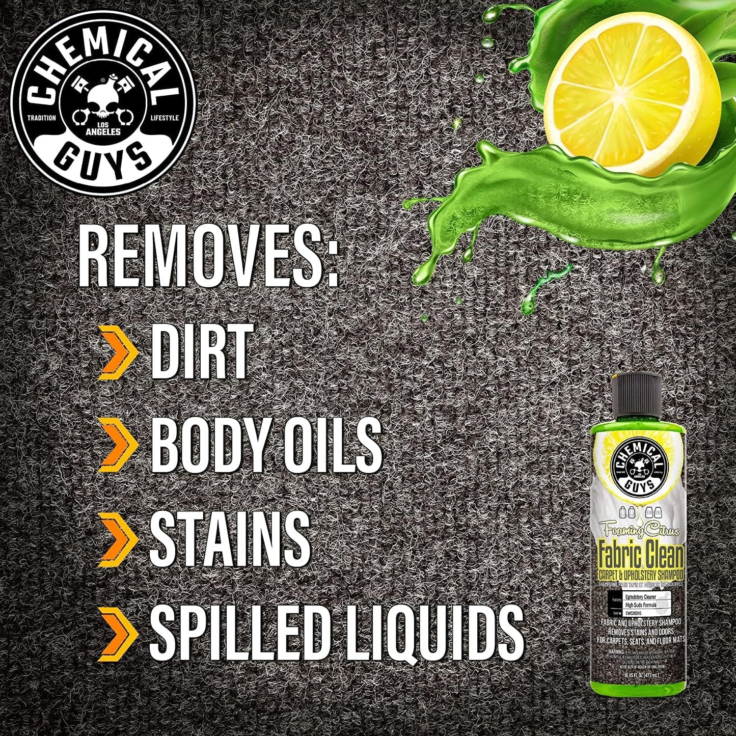 Chemical Guys CWS203FPB Foaming Citrus Fabric Clean Carpet & Upholstery Cleaner and HydroThread Protectant, Fabric Cleaner & Ceramic Fabric Protectant Bundle - (2-16 oz Bottles)