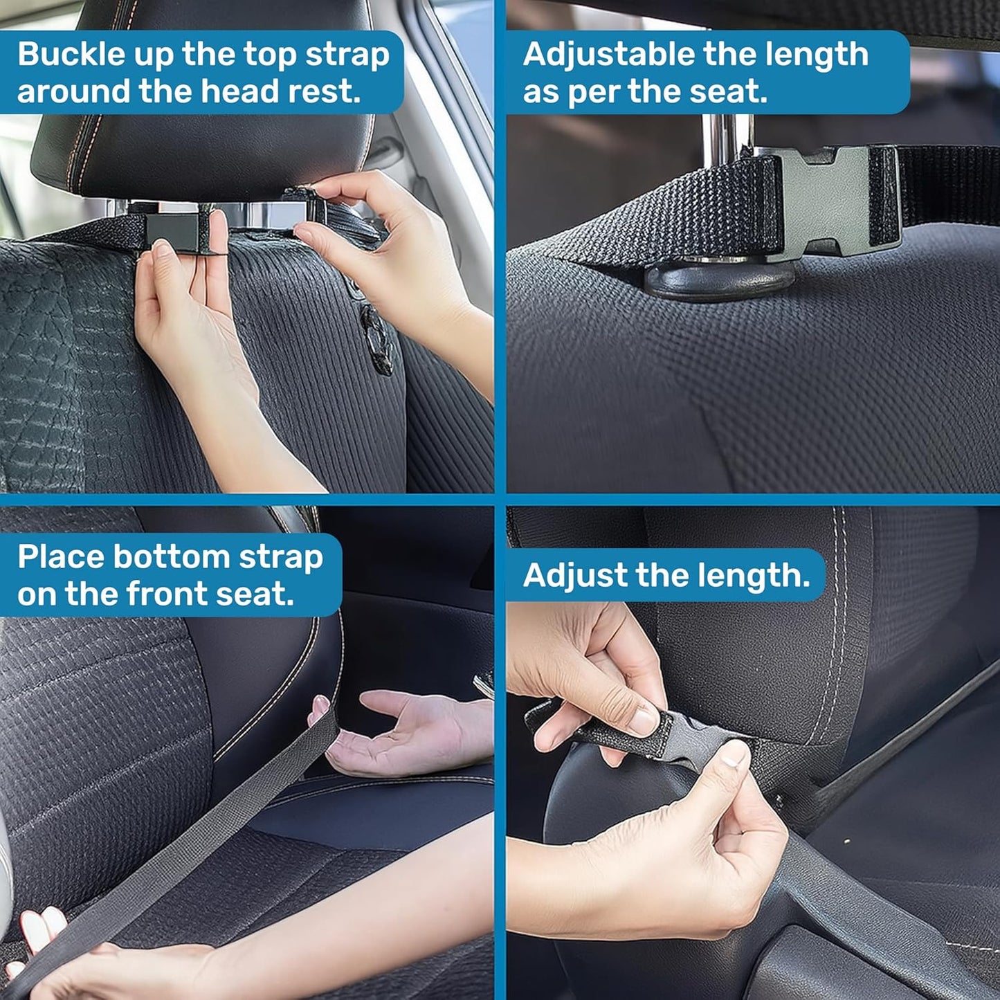 Enovoe Back Seat Cover for Kids Extra Large - 2 Pack with Multi Pocket Storage Organizer - Back Seats Protector for Upholstery from Dirt, Mud, Scratches - Waterproof Car Seat Protector for Kids