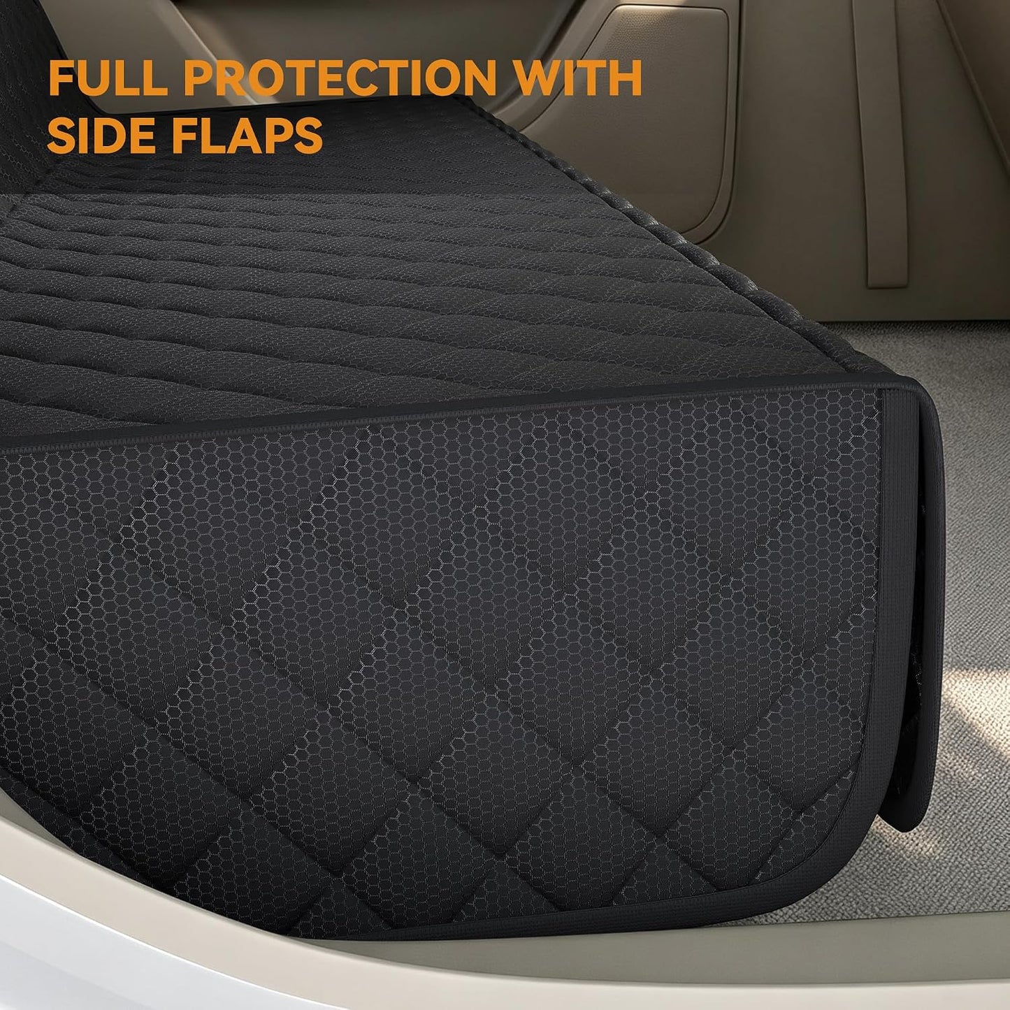 PETICON Back Seat Cover for SUV - Waterproof Non-Slip Dog Seat Cover for Toyota Tacoma/Jeep Grand Cherokee/Ford Explorer/Ranger/Chevrolet Colorado, Durable Scratch-Proof Bench Seat Cover for Dog