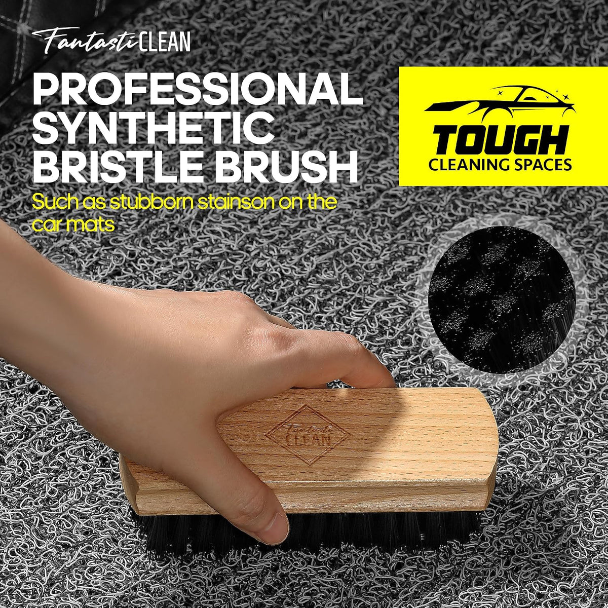 Fantasticlean Car Interior Detailing Kit, Leather Cleaner Brush Set, 9PCS