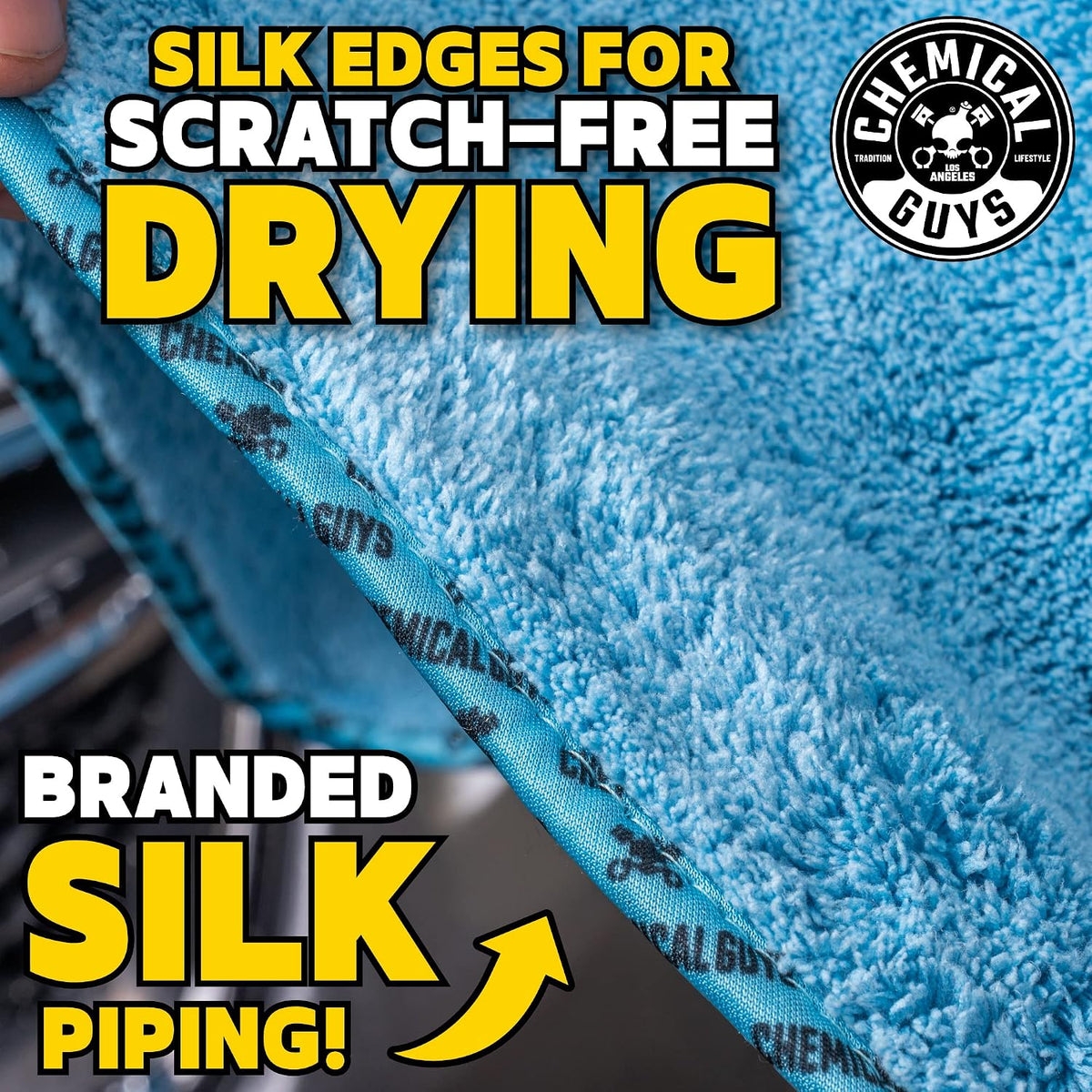 Chemical Guys, Woolly Mammoth Large Microfiber Drying Towel, Blue, 36 x 25