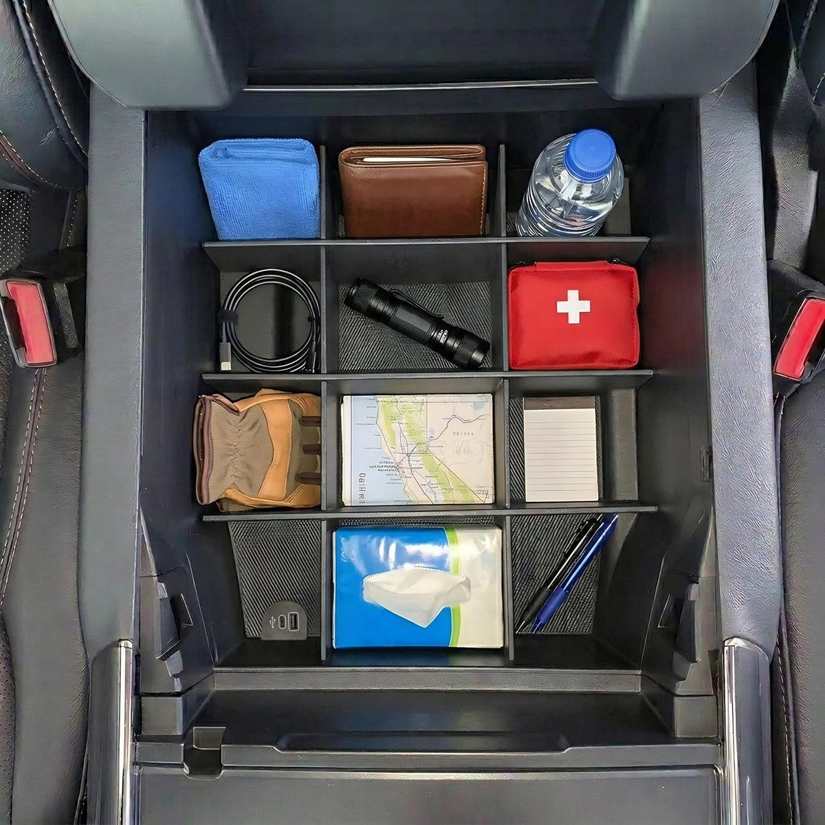 Vehicle OCD - Center Console Organizer for Ford F150 (2021-2026) (Full Console w/Bucket Seats ONLY) - Made in USA - Select 2024-2026 Models - SLX169