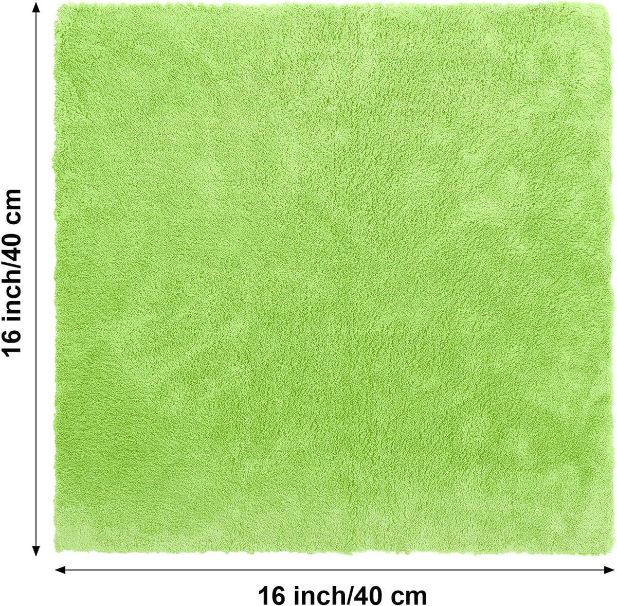 Shimeyao 30 Pcs 16 x 16 Inch Edgeless Microfiber Plush Towels for Cars Detailing Drying Wash Polishing Absorbent Cleaning Cloths, 500 GSM(Green)
