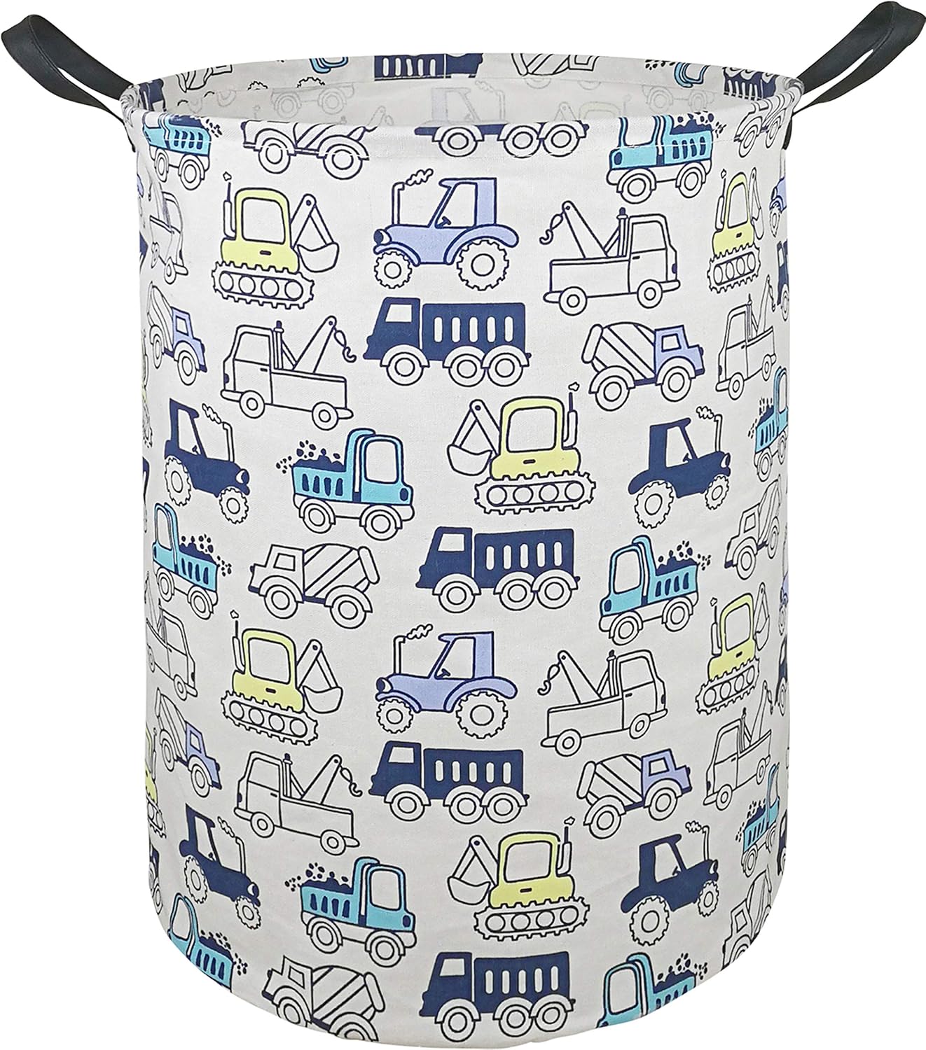 Collapsible Kids Laundry Basket Clothes Hamper, Foldable Storage Organizer Bin, Toy Clothes Storage with Handles for Boys Girls Bedroom, Room Decor Cars