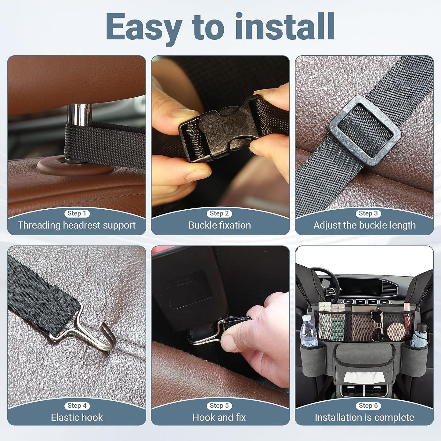 Car Seat Gap Organizer, Premium Faux Suede Leather Seat Gap Filler, Universal Front Seat Console Side Storage Box, Multifunctional Car Organizer for Phone, Wallet, Keys, Tissues and Documents