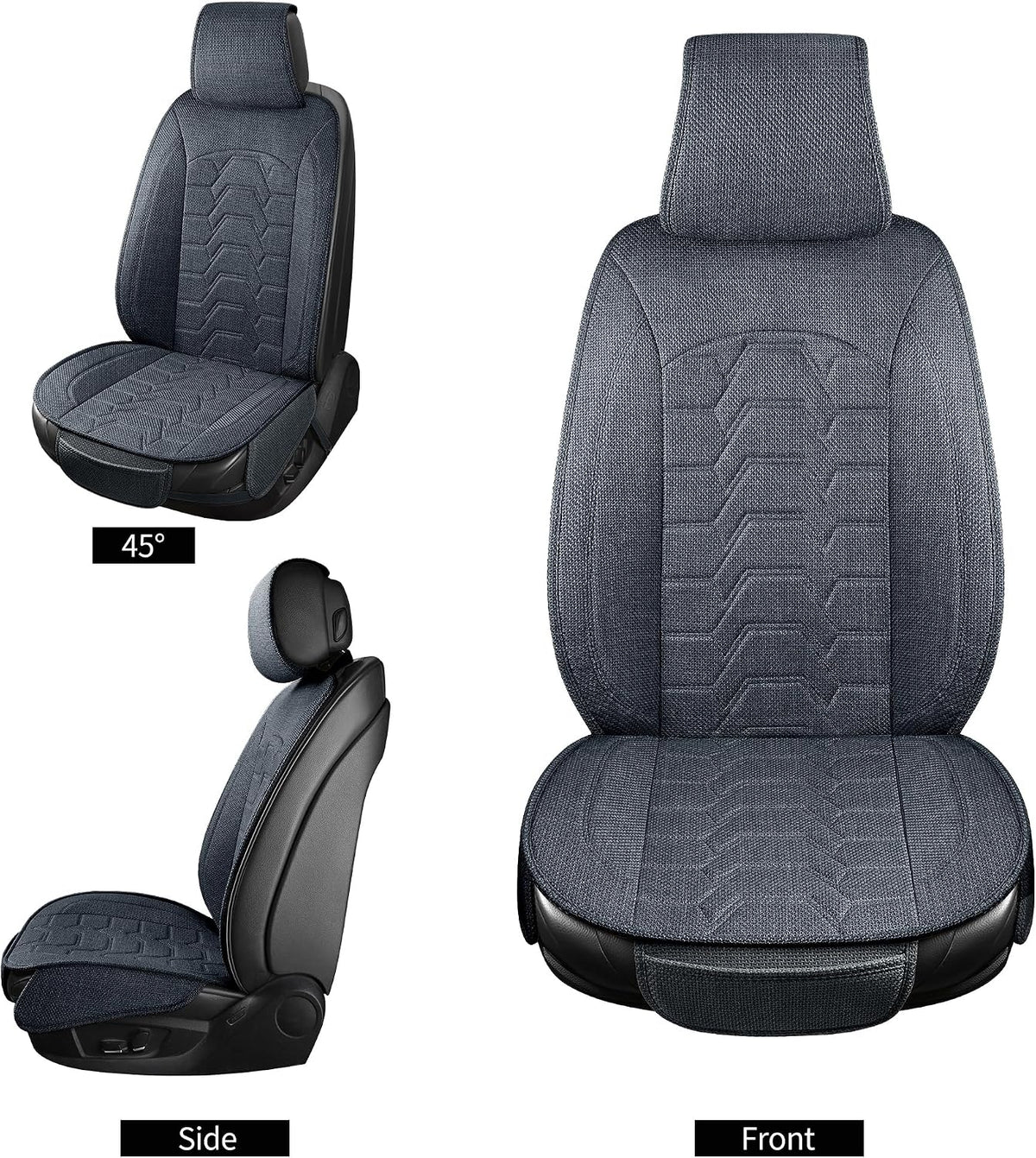 Linen Front Car Seat Covers Cloth Fabric Seat Protectors