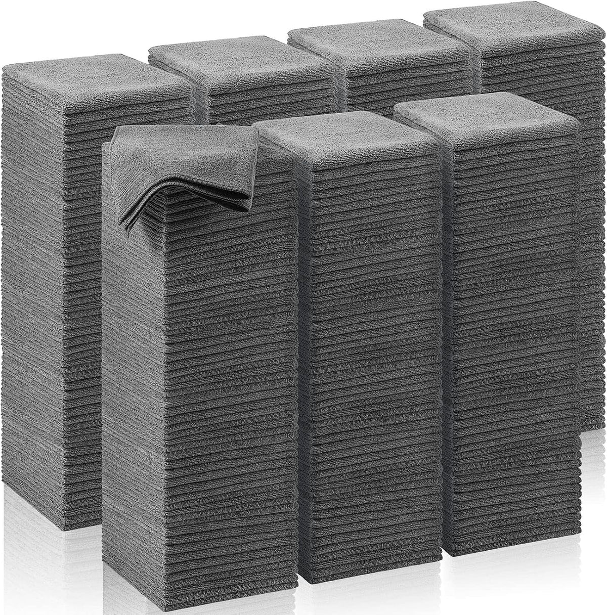 Oudain 200 Pcs Microfiber Cleaning Cloth 16x16 Inch Microfiber Towels for Car Ultra Absorbent Cleaning Rags Reusable Lint Free Streak Free Detailing Towel for Car Washing Drying Dusting (Gray)