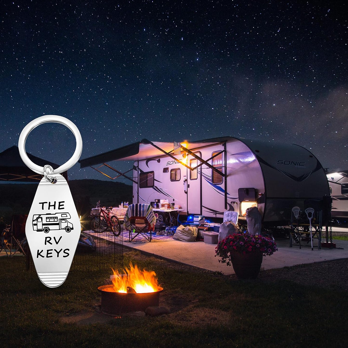 FOTAP RV Keychain RV Trailer Vacation Gift RV Camper Gift Motorhome Keychain Adventure Gift Gift For Camper Lover