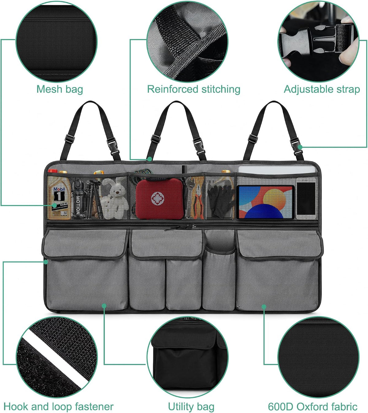 Car Trunk Organizer Foldable Cargo Storage for Forester with Pocket