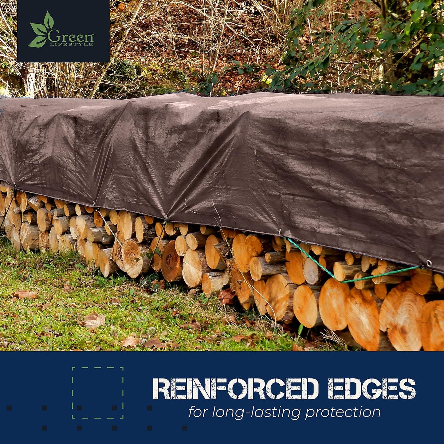 GREEN LIFESTYLE Heavy Duty Tarp Waterproof - Tent Cover, Covers Cars, Boats, Roofs, Supplies & Equipment for Outdoor Projects (12x20)