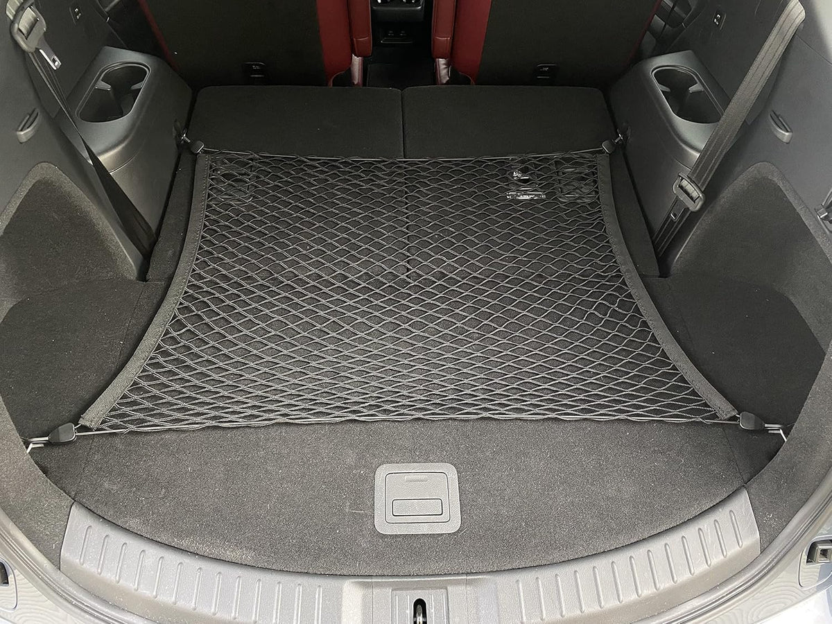 Floor Style Automotive Elastic Trunk Mesh Cargo Net for Mazda CX-9 TC 2016-2023 - Premium Trunk Organizers and Storage - Luggage Net for SUV - Best Car Organizer for Mazda CX9