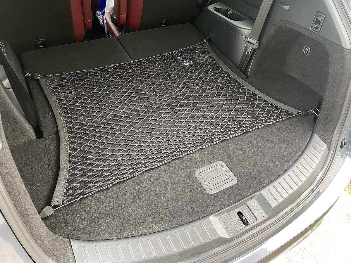 Floor Style Automotive Elastic Trunk Mesh Cargo Net for Mazda CX-9 TC 2016-2023 - Premium Trunk Organizers and Storage - Luggage Net for SUV - Best Car Organizer for Mazda CX9