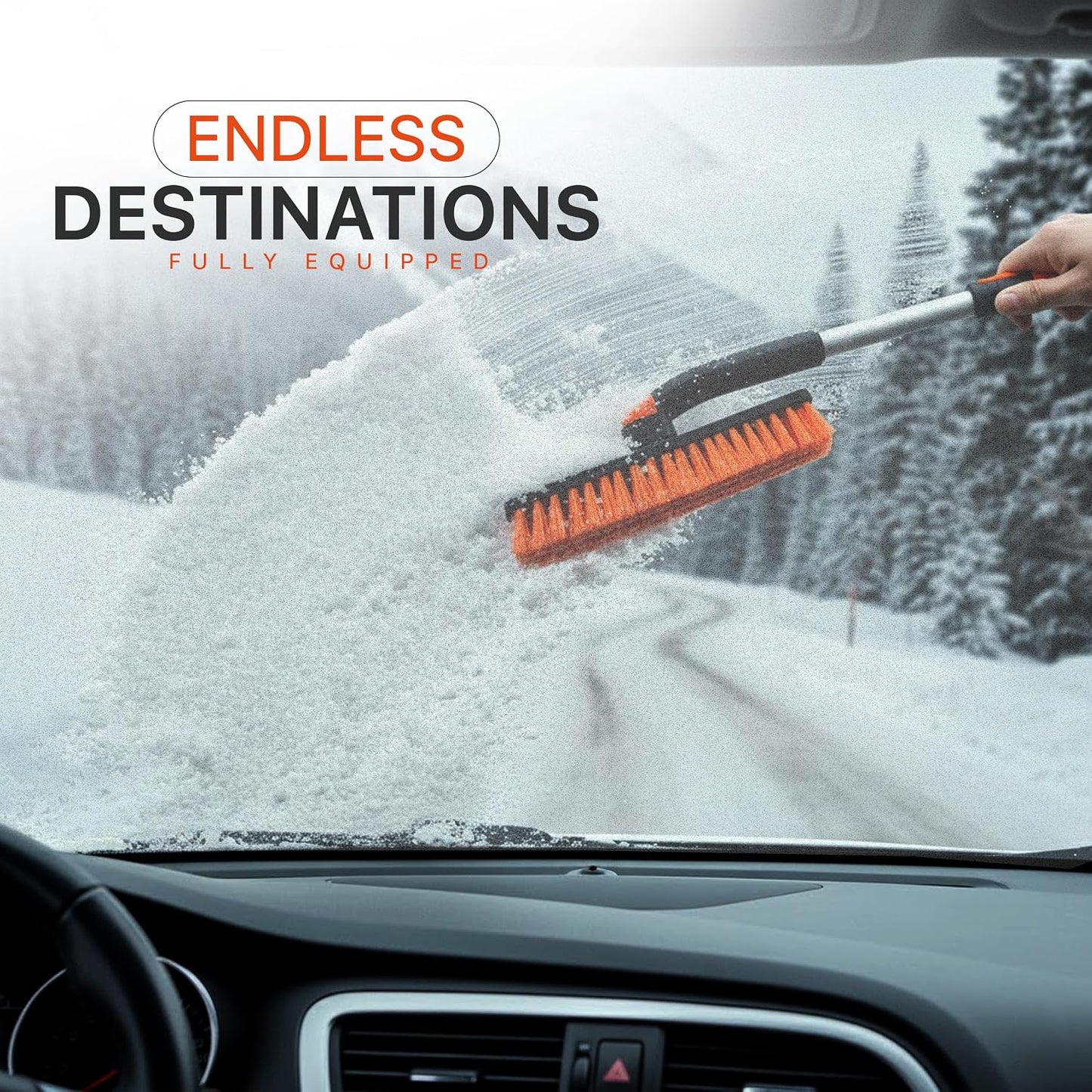 Utopia Home 31" to 37” Extendable Snow Brush for Car and Ice Scrapers for Car Windshield, 360° Rotation Brush Head Snow Broom for Truck and SUVs with Ergonomic Foam Grip
