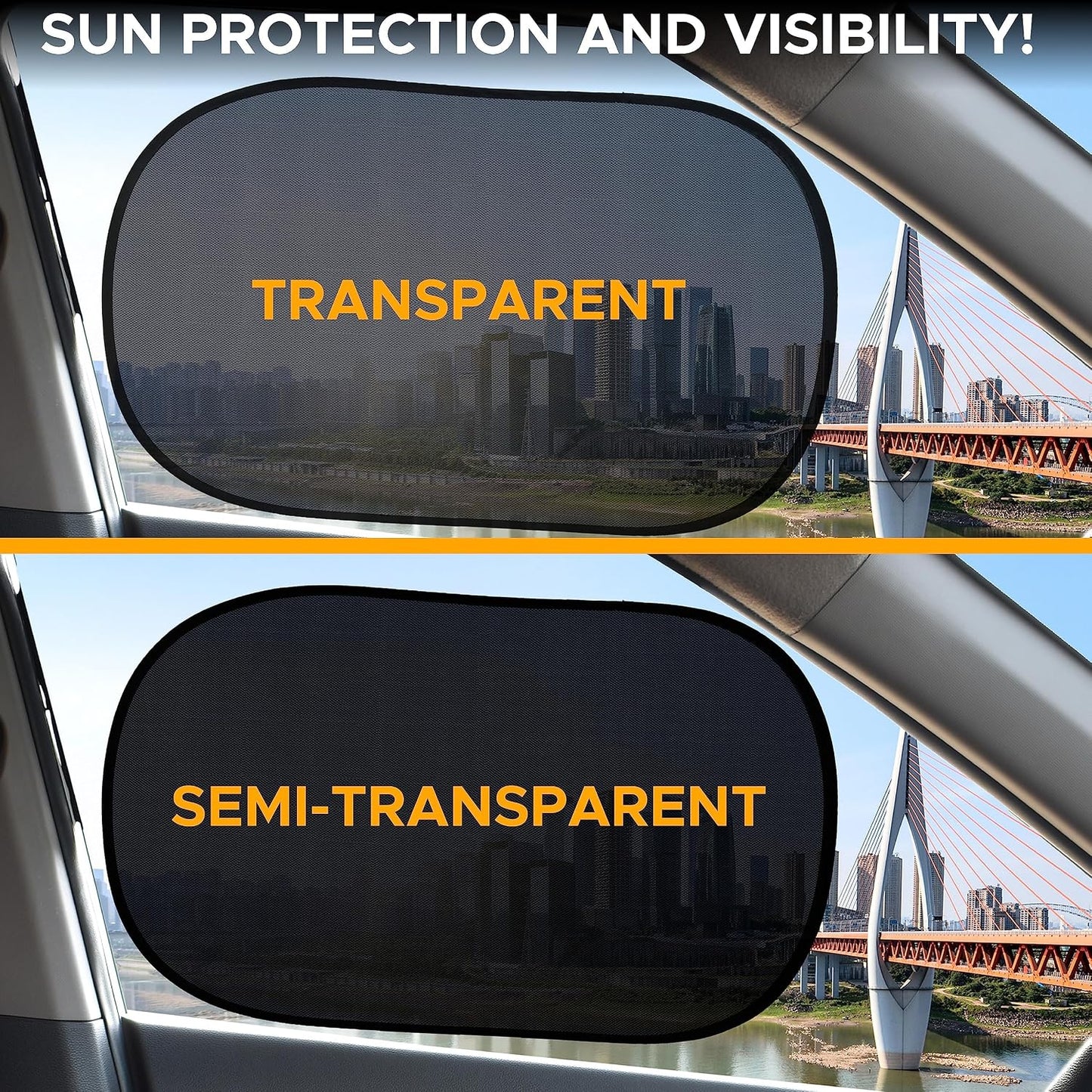 EcoNour Car Window Shades for Baby (4 Pack) | Protects Baby from Window Sun & Heat | Sun Shade Side Windows for Kids | Automotive Sun Protection from UV | Child Safety Accessories | Medium - 20"x12"