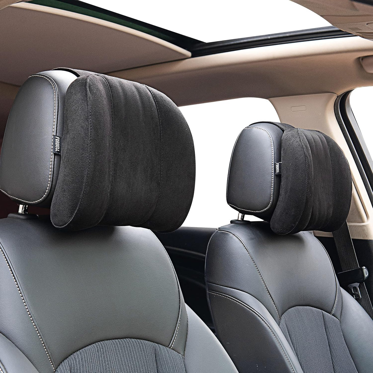 Forbell Premium Memory Foam Car Neck Pillow with Washable Cover - Provides Comfortable Neck Support for Driving and Travel 1pc(Black)
