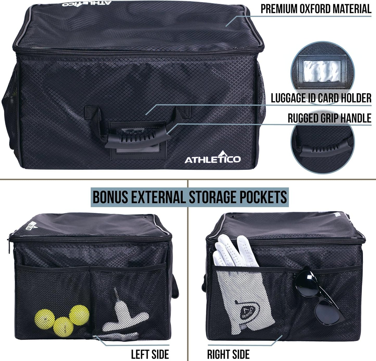 Athletico Golf Trunk Organizer Storage - Car Golf Locker to Store Golf Accessories | Collapsible When Not in Use