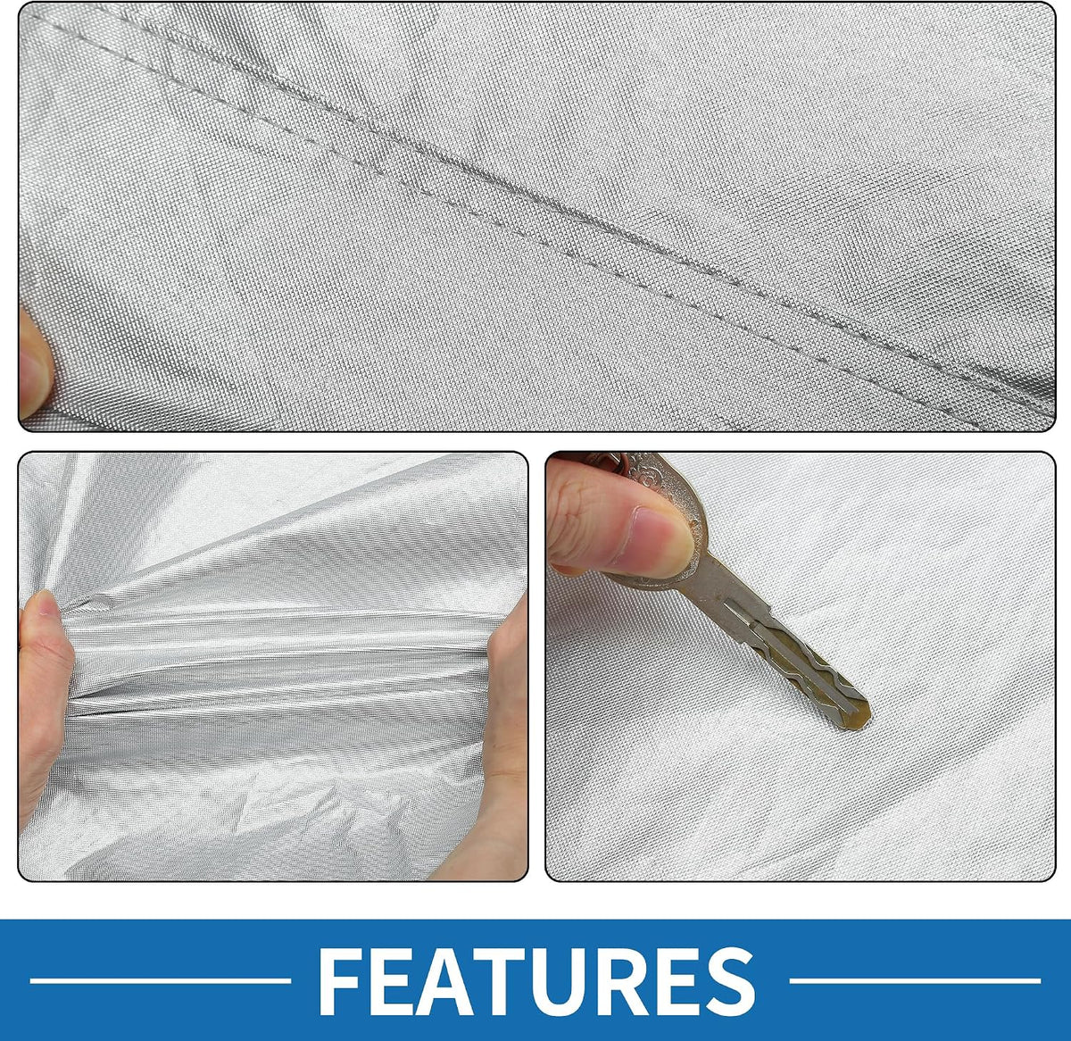 Windshield Cover with Reflective Straps Silver Tone 67" x 71"