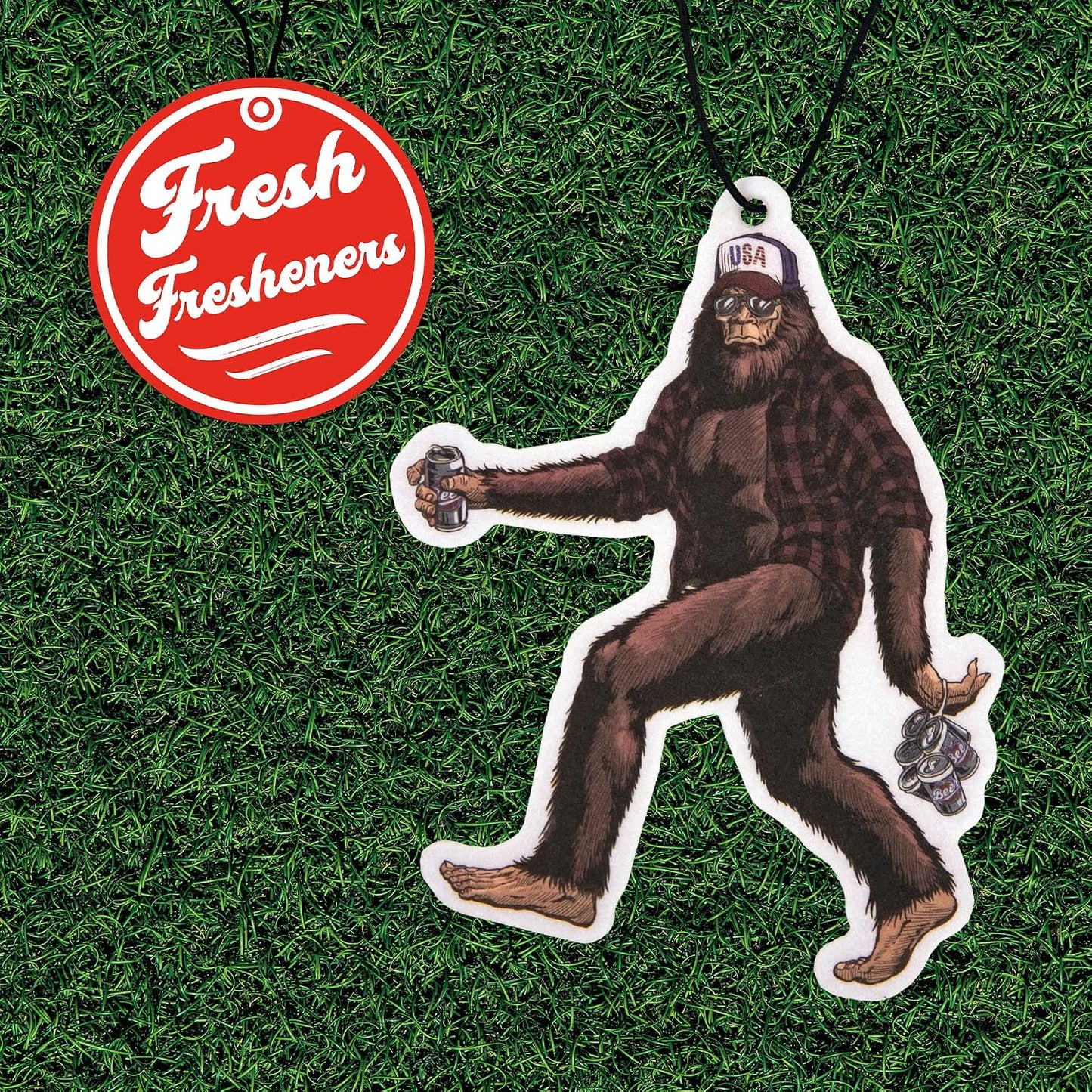 Sasquatch Car Air Fresheners 4 Pack, Car Air Fresheners Scented With Premium Oils By Fresh Fresheners (4 Pack)