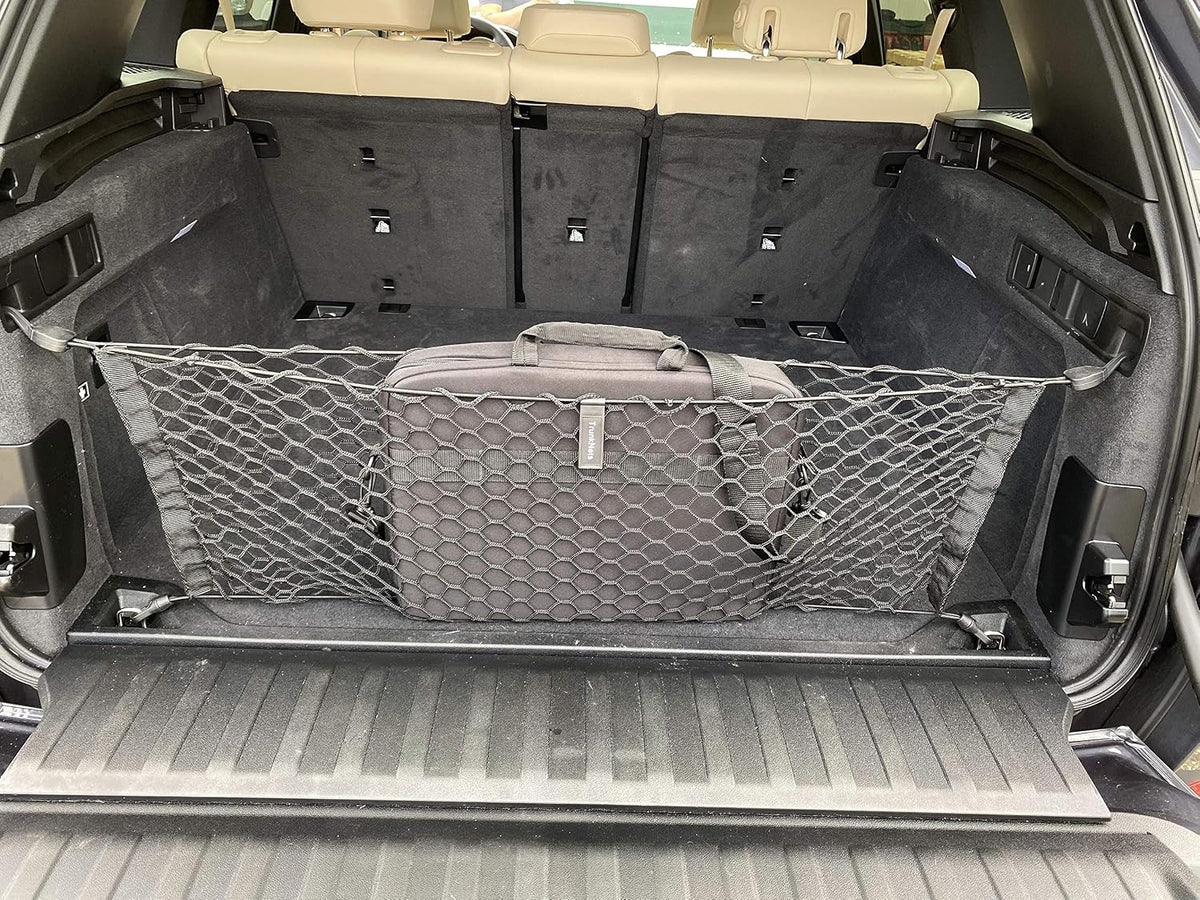Envelope Style Automotive Elastic Trunk Mesh Cargo Net for BMW X5 Accessories 2020-2025, 2026 - Premium Trunk Organizer and Storage - Luggage Net for SUV - Best Car Organizer for BMW X5