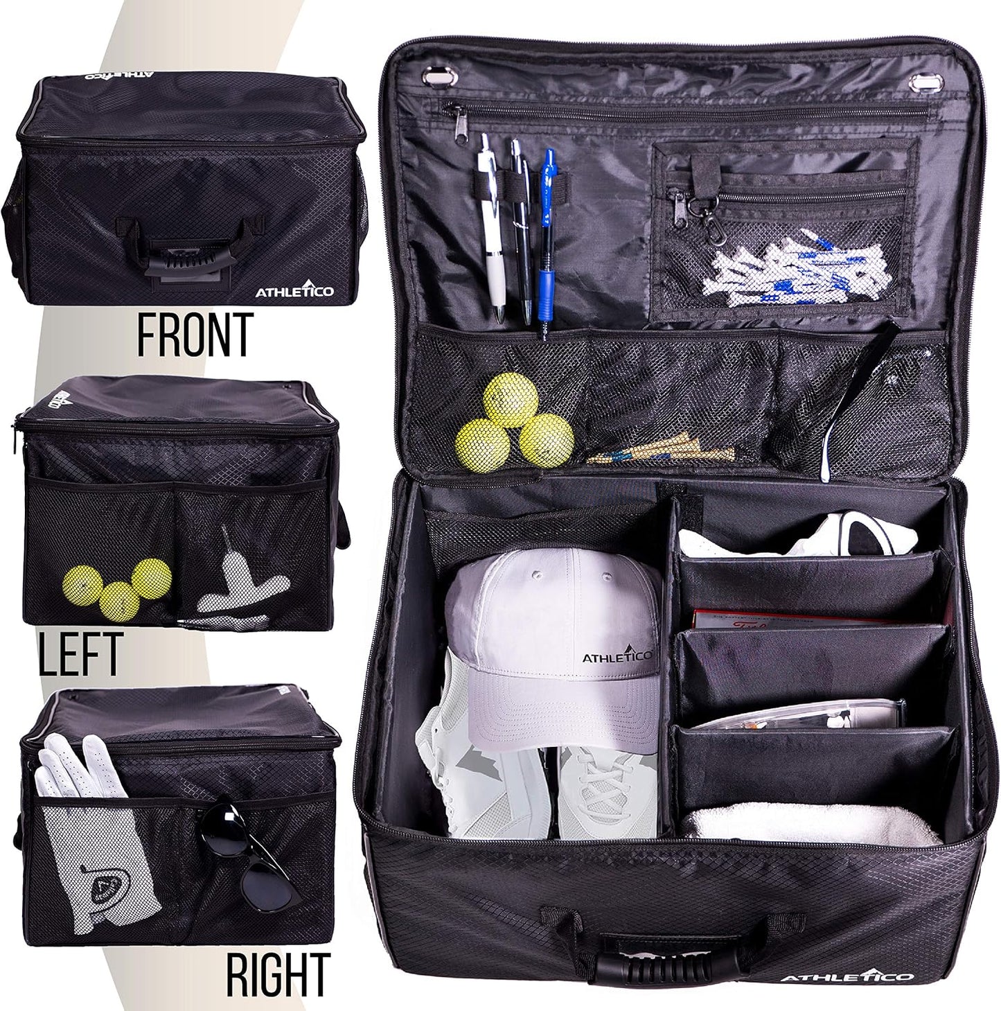 Athletico Golf Trunk Organizer Storage - Car Golf Locker to Store Golf Accessories | Collapsible When Not in Use