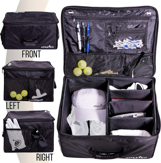 Athletico Golf Trunk Organizer Storage - Car Golf Locker to Store Golf Accessories | Collapsible When Not in Use