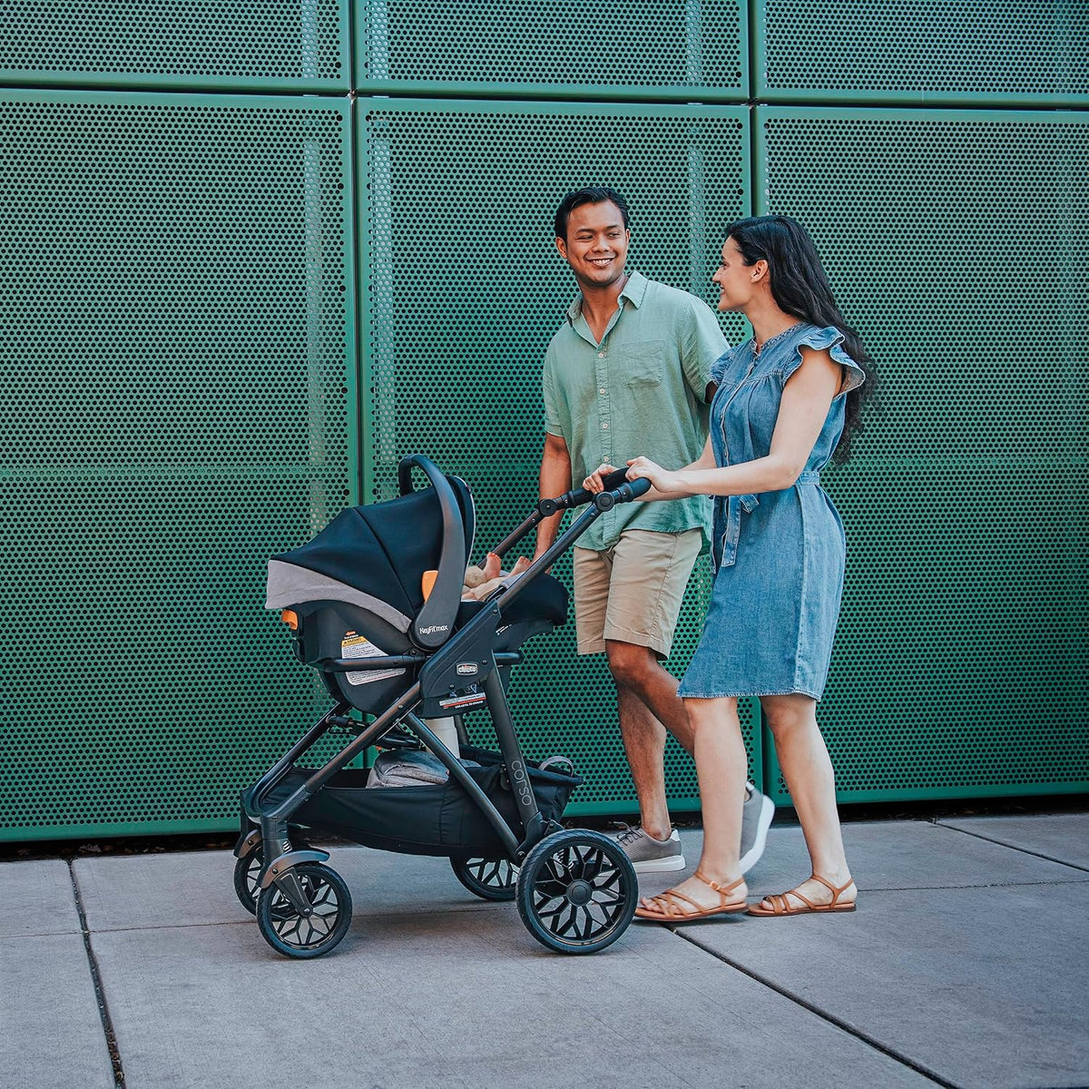 Chicco Corso LE ClearTex Modular Travel System with KeyFit Infant Car Seat | Canyon, baby travel stroller, 4 strolling modes, fits 4-30 lbs, extended rear-facing, newborn insert, one-hand compact fold