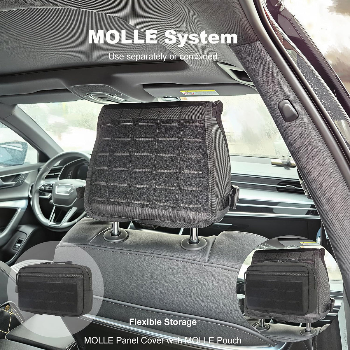 Katadem Car Seat Back Organizer,2 in 1 Detachable Car Headrest Organizer